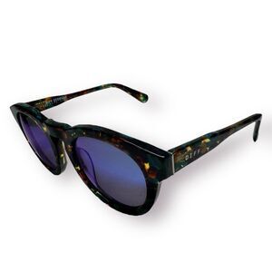 Diff Dime‎ II Colorful Sunglasses Tortoise / Blue Frame with Mirror Lenses